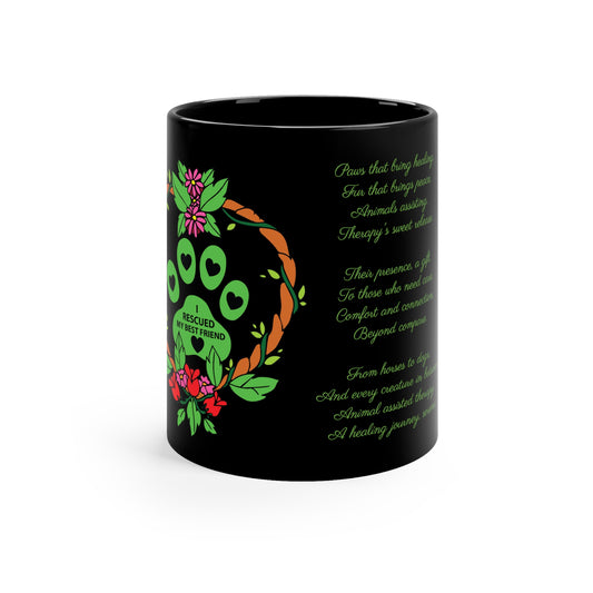 11oz Black Mug Animal Assisted Therapy